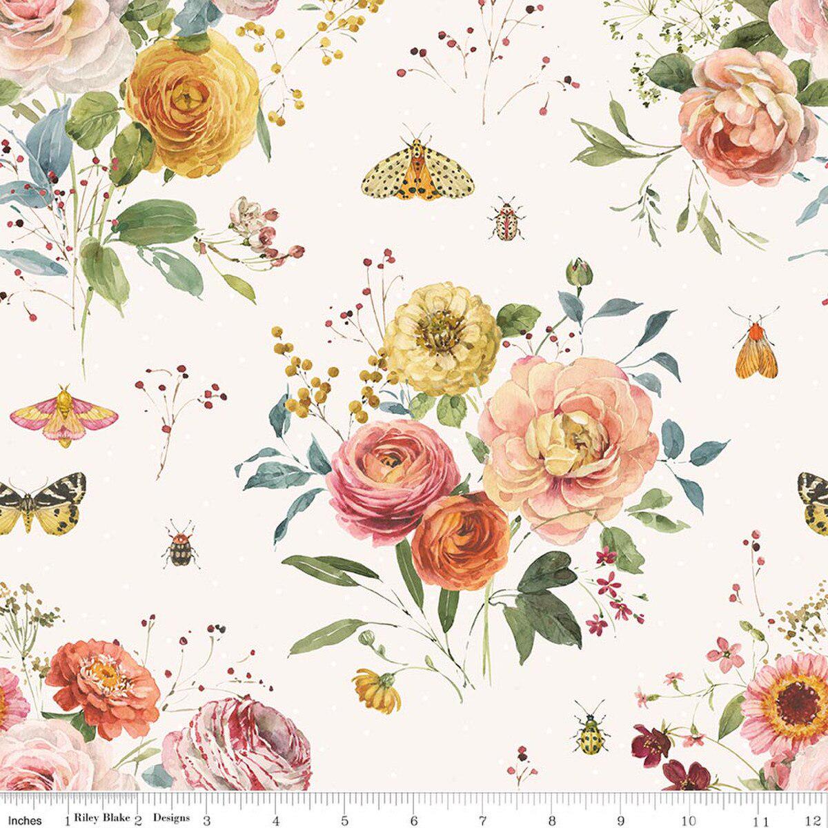 Sketchbook Collection Main Floral Cotton Fabric CD17520